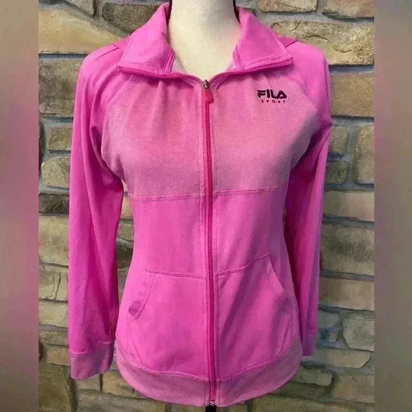 Fila Women’s Hoodie Zipper Pocket Sweat Jacket Pink small - medium - Picture 1 of 13